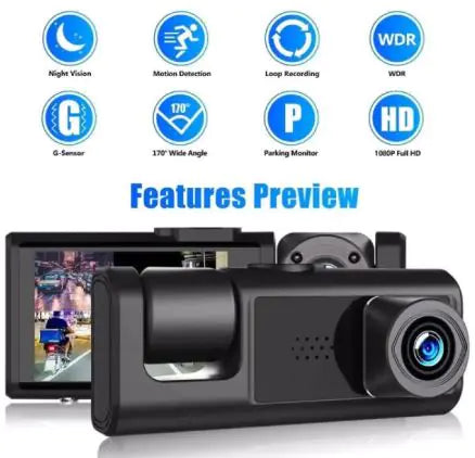 High Definition 1080P Dash Cam Front and Rear