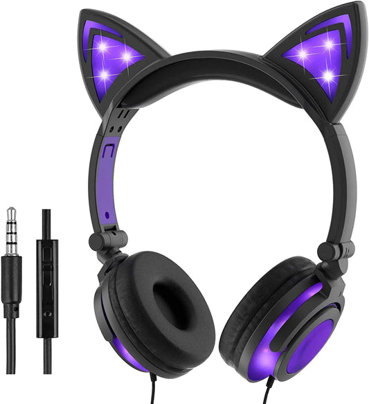 Lumicat Kids Headphones with LED Ears